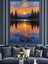 Gün Batımı Göl Manzarası Dekoratif Kanvas - Mdf Ahşap Tablo 2