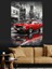 Eski Kırmızı Klasik Araba Dekoratif Kanvas - Mdf Ahşap Tablo 5