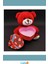 Yumuşak Peluş Hediyelik Kırmızı Kutulu Ayıcık 25 cm 3