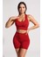 Kadın Kırmızı Yüksek Bel Çapraz Sırt Detaylı Şortlu Gecelik Takım – Modern, Konforlu ve Günlük Kombinlere Uygun 1