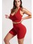 Kadın Kırmızı Yüksek Bel Çapraz Sırt Detaylı Şortlu Gecelik Takım – Modern, Konforlu ve Günlük Kombinlere Uygun 2