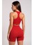 Kadın Kırmızı Yüksek Bel Çapraz Sırt Detaylı Şortlu Gecelik Takım – Modern, Konforlu ve Günlük Kombinlere Uygun 3