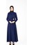 Ön Kısmı Tokalı Lacivert Renk Elbise 9427 1
