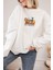 Kadın Premium Kumaş Şardonlu Köpek Baskılı Oversize Sweatshirt 1