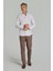 Regular Fit Paşa Yaka Cepsiz Açık Kahve Erkek Gömlek GMKTN250004_D10 2