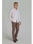 Regular Fit Paşa Yaka Cepsiz Açık Kahve Erkek Gömlek GMKTN250004_D10 4