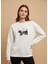 Kadın Premium Kumaş Şardonlu Köpek Baskılı Oversize Sweatshirt 1
