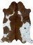 %100 Hakiki Dana Derisi Post Halı – Kahverengi-Beyaz (51X64 Cm) 2