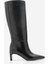 Kadın Küt Burun Fermuarsız Topuklu Çizme Doreka Siyah 3