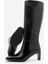 Kadın Küt Burun Fermuarsız Topuklu Çizme Doreka Siyah 7