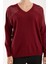 Kadın Bordo Omuzları Taş Detaylı V Yaka Triko Bluz 6