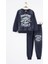 Füme Erkek Çocuk Yazılı Karakter Baskılı Şardonlu Eşofman Takımı 23290 1