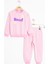 Pembe Papatya Nakışlı Çizgili Kız Çocuk Takım 23350 1