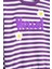 Mor Papatya Nakışlı Çizgili Kız Çocuk Takım 23351 2