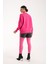 Kadın Fuşya Kayık Yaka Triko Bluz 7