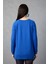 Kadın Saks Mavisi Reglan Kol Simli Detaylı Yuvarlak Yaka Triko Bluz 4