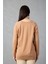 Kadın Bej Reglan Kol Simli Detaylı Yuvarlak Yaka Triko Bluz 5