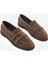 Kadın Loafer Makosen Tokalı Günlük Ayakkabı Ovora Kahve Süet 5