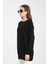 Kadın Siyah Kayık Yaka Triko Bluz 3