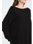 Kadın Siyah Kayık Yaka Triko Bluz 5