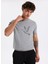 Bisiklet Yaka Baskılı Gri Melanj Erkek T-Shirt F5WM-TST 2892 1
