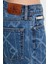 Tamamı Logolu Pamuklu Loose Fit Geniş Paça Jeans LV047D709GYY2 Bayan Kot Pantolon LV047D709G Yy2 4