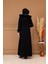 Kışlık Kadın Siyah Kaşe Pardesü Fermuarlı 58011 5