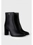 Deri Yandan Fermuarlı Kalın Topuklu Bot Siyah 11644358000 1