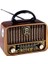 RT-878 Nostaljik Radyo - Bluetoothlu, Am/fm/sw 3 Band, Usb/tf Kart Girişli Şarjlı Müzik Kutusu (Fener Özellikli) 3