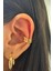 Gumet Tasarım Kadın Sıkıştırmalı Earcuff Kıkırdak Küpe Gold 1