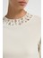 Yakası Taş Detaylı Triko Kazak Vanilya 13943006002 2