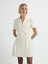 Kruvaze Kısa Kollu Elbise Kemik 12442934004 4