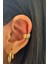 Çoklu Görünüm Kadın Sıkıştırmalı Earcuff Kıkırdak Küpe Gold 1