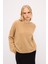 Kaşmir Karışımlı Oversize Triko Kazak Camel 13944056000 4