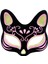 Siyah Renk Süet Kaplama Üzeri Sarı Pembe Simli Kedi Maskesi 17X14 cm (K95) 1