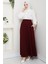 Bordo Oyssho Kumaş Kadın Etek Beli Lastikli 38 40 42 44 46 48 Bedenlere Uyumludur. 3