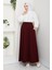 Bordo Oyssho Kumaş Kadın Etek Beli Lastikli 38 40 42 44 46 48 Bedenlere Uyumludur. 7