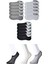 Siyah Gri ve Beyaz Erkek Görünmez Çorap 15 çift 4