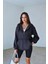 Kadın 3 Iplik Oversize Kapüşonlu Fermuarlı Hırka Sweatshirt 1