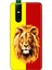 Infinix S5 Pro Kılıf Telefon Kılıfı S5-Pro Baskılı Sarı Kırmızı Parçalı Aslan 1
