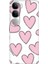 Vivo V40 Lite Kılıf V40 Lite Desenli Tpu Silikon Baskılı Pembe Çizgili Kalpler 1
