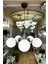 Globe Black & Silver Penta Plafonyer Beyaz Cam Avize 1