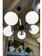 Globe Black & Silver Penta Plafonyer Beyaz Cam Avize 3