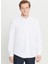 Tailored Fit Düğmeli Yaka Beyaz Erkek Gömlek ACE020261597_BYZ 3