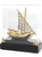 Pirinç Yelkenli Gemi Altın Kaplama Katar Dhow Teknesi Kutulu No.3 1