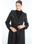 Kapüşonlu Desenli Kuşaklı Giy-Çık Siyah 13976 6