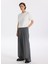 Normal Bel Geniş Fit Gri - Beyaz Kadın Pantolon F5WL-PNT0134 1