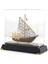 Pirinç Yelkenli Gemi Altın Kaplama Katar Dhow Teknesi Deri Kutulu 23CM No.2 3