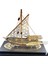 Pirinç Yelkenli Gemi Altın Kaplama Katar Dhow Teknesi Deri Kutulu 23CM No.2 4