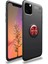 iPhone 11 Pro Max Kılıf Range Yüzüklü Silikon - Siyah-Kırmızı (K95) 1